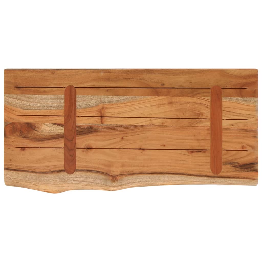 vidaXL Wall Shelf 60x30x2.5 cm Rectangular Solid Wood Acacia Live Edge