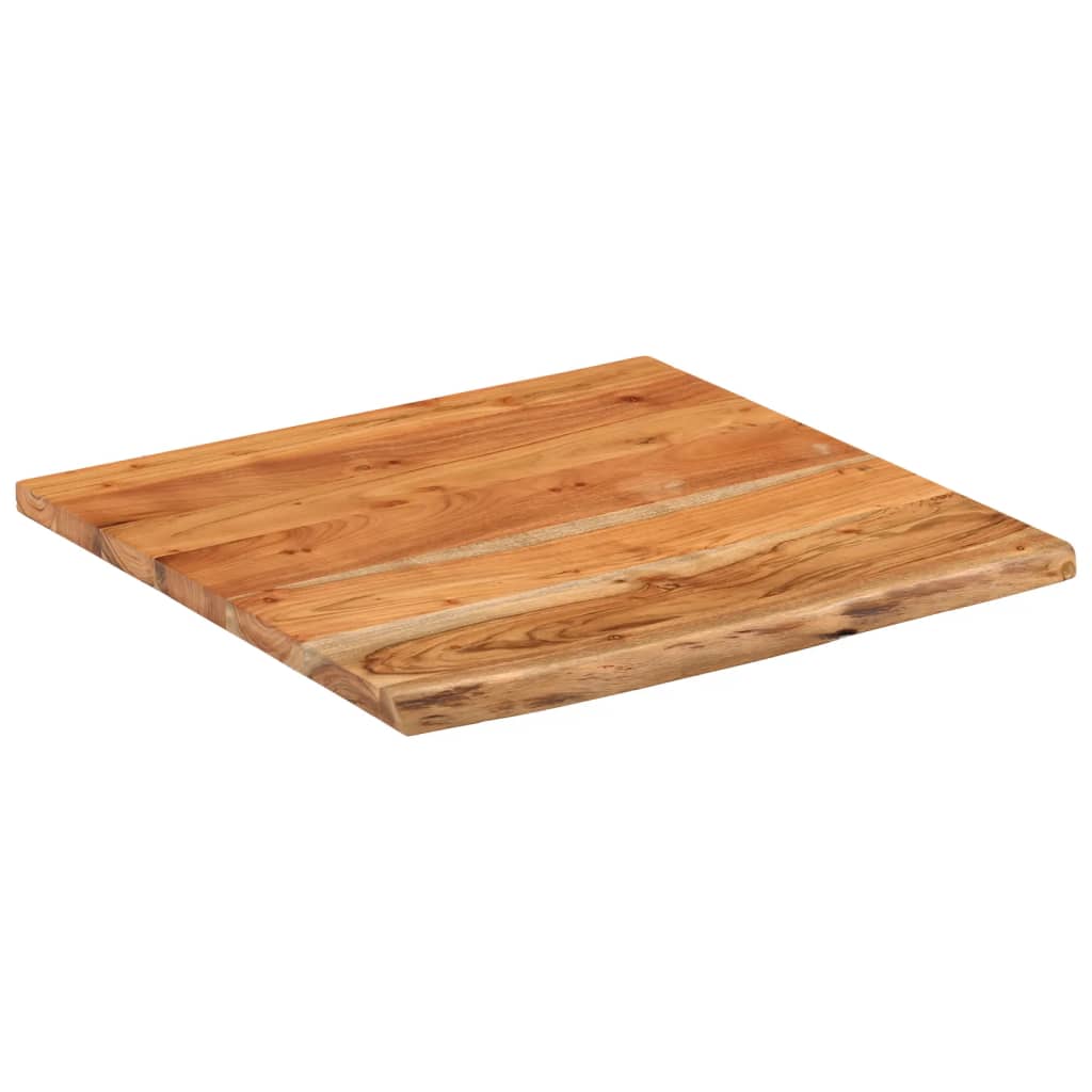 Desk Top 80x80x3.8 cm Square Solid Wood Acacia Live Edge