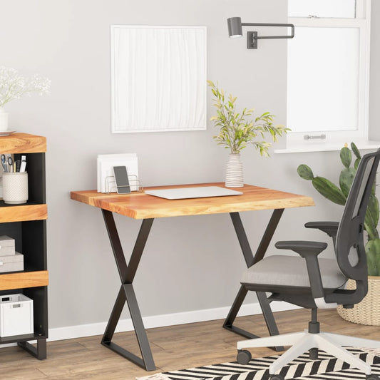 Desk Top 80x80x3.8 cm Square Solid Wood Acacia Live Edge