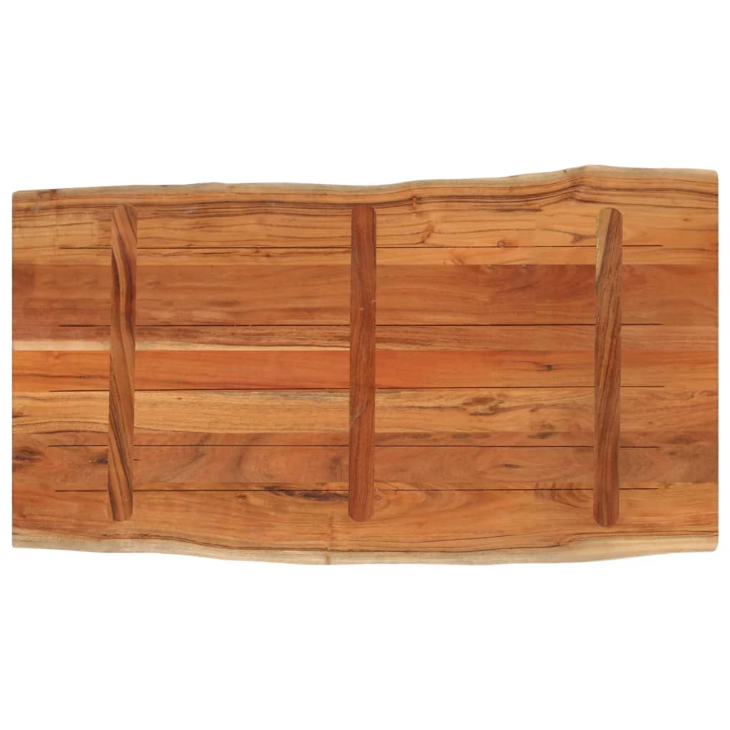 Table Top 120x60x3.8 cm Rectangular Solid Wood Acacia Live Edge