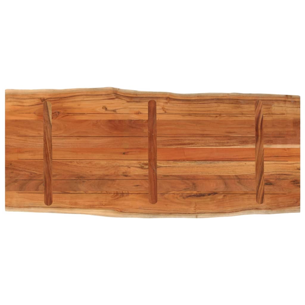 Table Top 140x60x3.8 cm Rectangular Solid Wood Acacia Live Edge