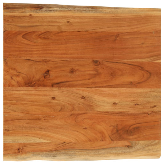 Table Top 80x80x3.8 cm Rectangular Solid Wood Acacia Live Edge