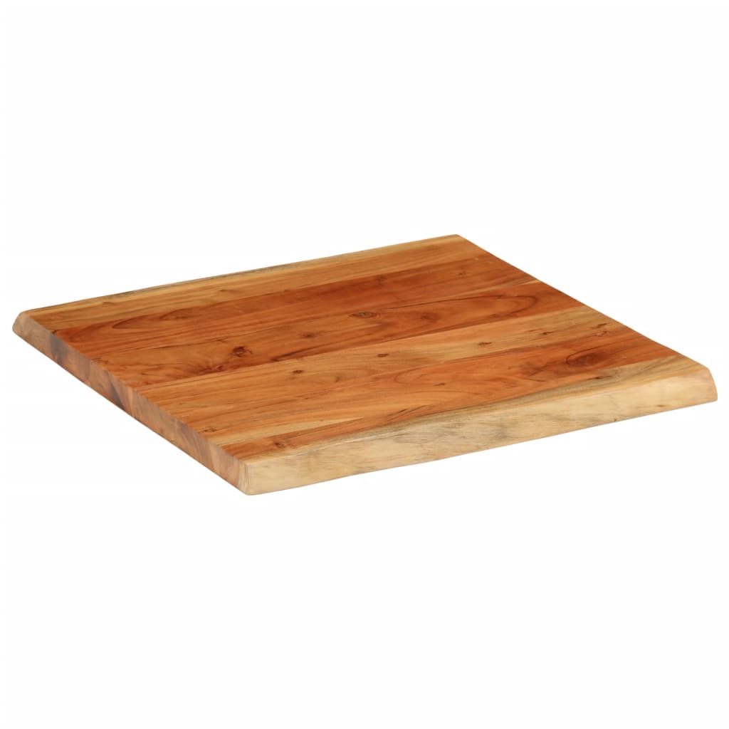 Table Top 80x80x3.8 cm Rectangular Solid Wood Acacia Live Edge
