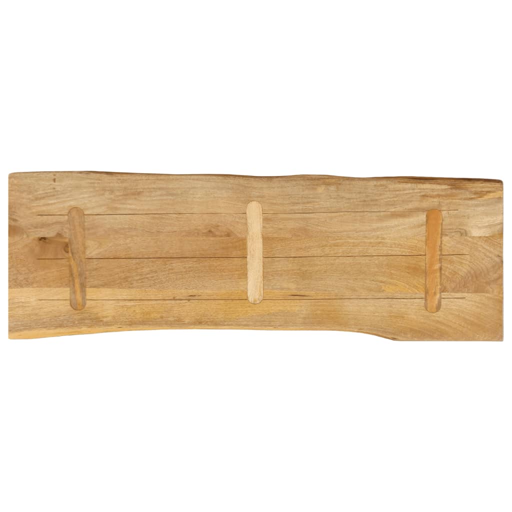 vidaXL Table Top 110x40x3.8 cm Live Edge Solid Wood Mango