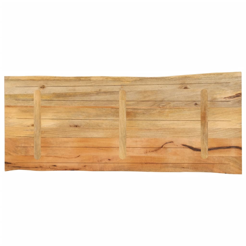 vidaXL Table Top 140x60x3.8 cm Live Edge Solid Wood Mango