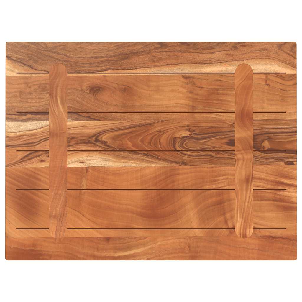 Table Top 80x60x3.8 cm Rectangular Solid Wood Acacia