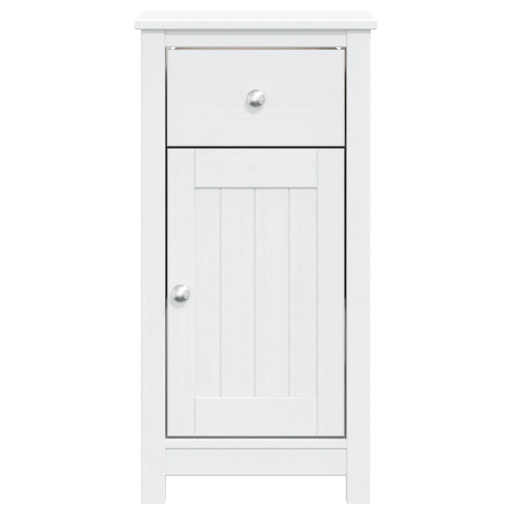 Bathroom Cabinet "BERG" White 40x34x80 cm Solid Wood Pine