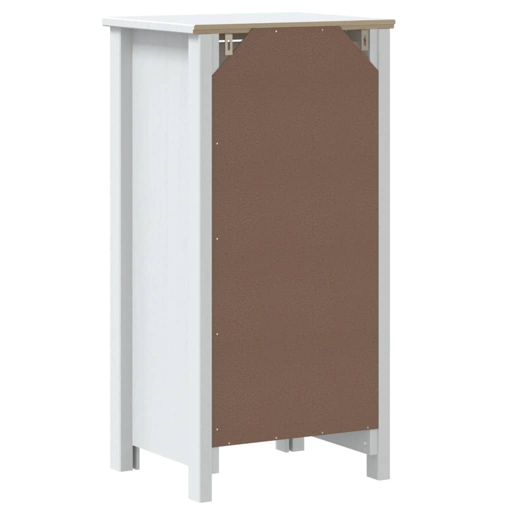 Bathroom Cabinet "BERG" White 40x34x80 cm Solid Wood Pine