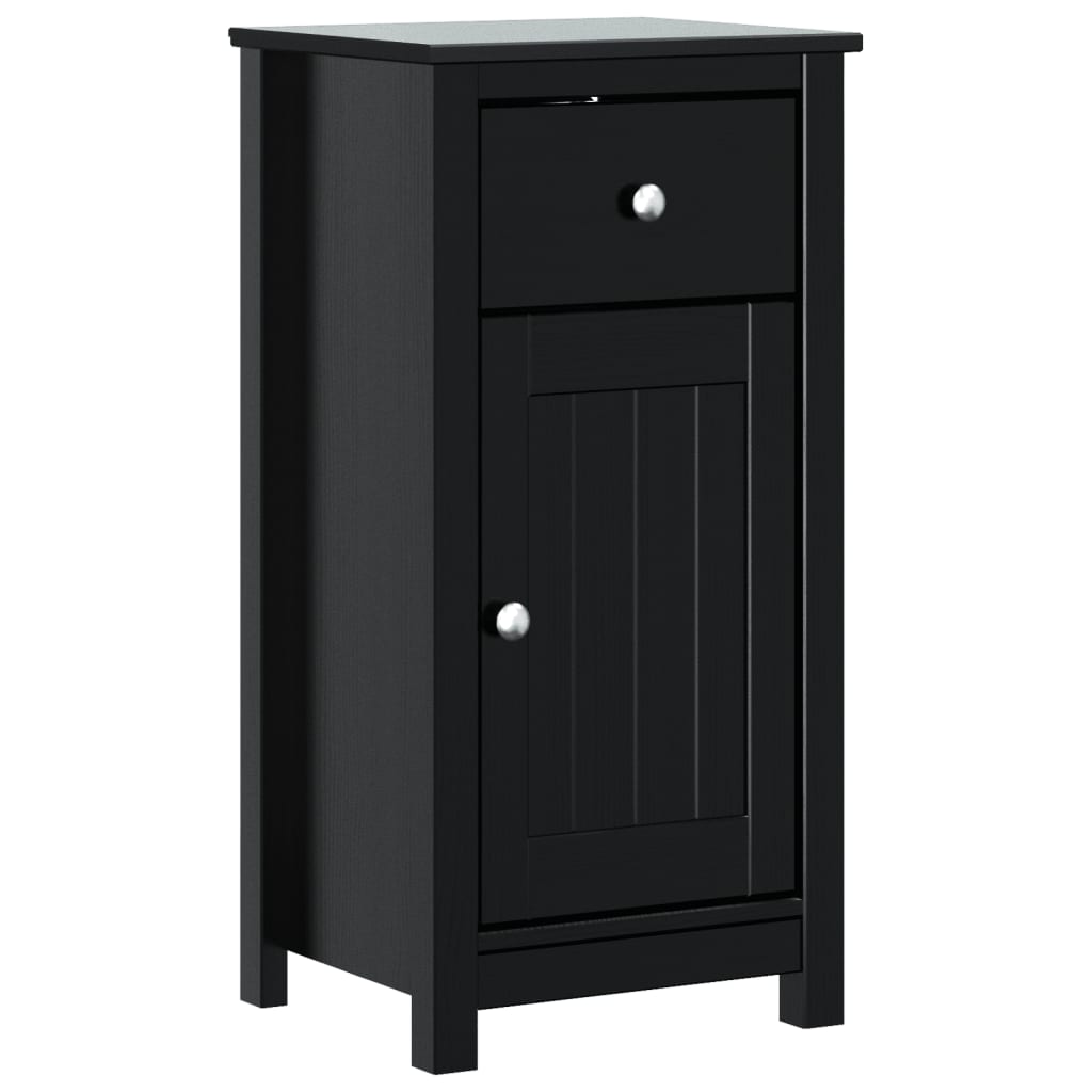 Bathroom Cabinet "BERG" Black 40x34x80 cm Solid Wood Pine