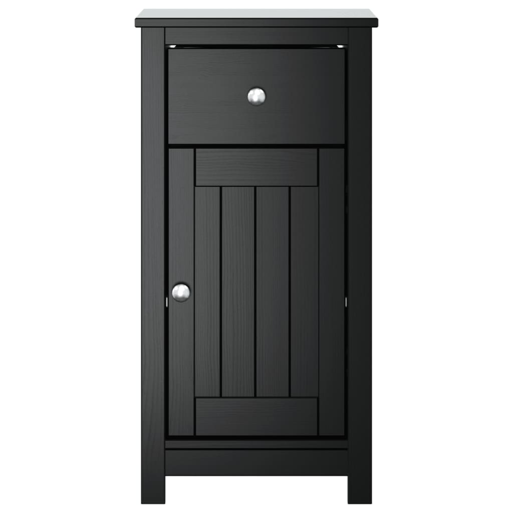 Bathroom Cabinet "BERG" Black 40x34x80 cm Solid Wood Pine