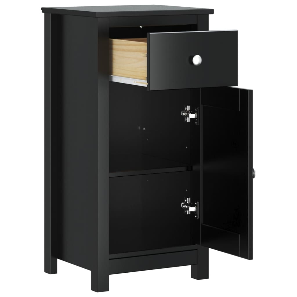 Bathroom Cabinet "BERG" Black 40x34x80 cm Solid Wood Pine
