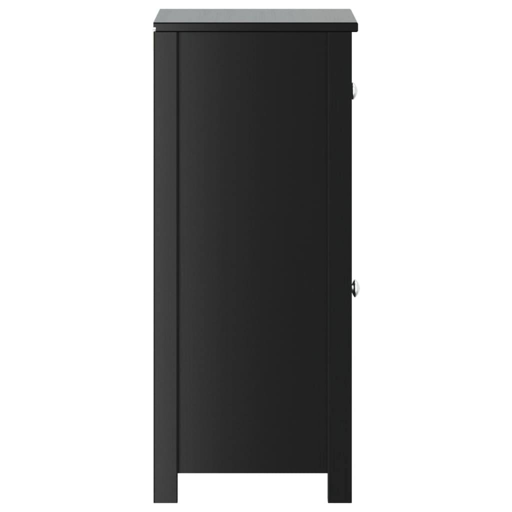 Bathroom Cabinet "BERG" Black 40x34x80 cm Solid Wood Pine