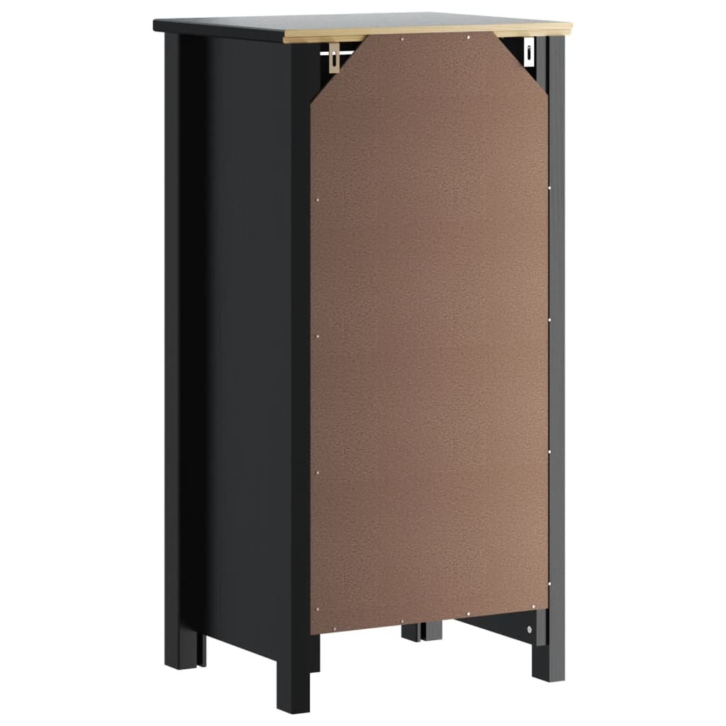 Bathroom Cabinet "BERG" Black 40x34x80 cm Solid Wood Pine