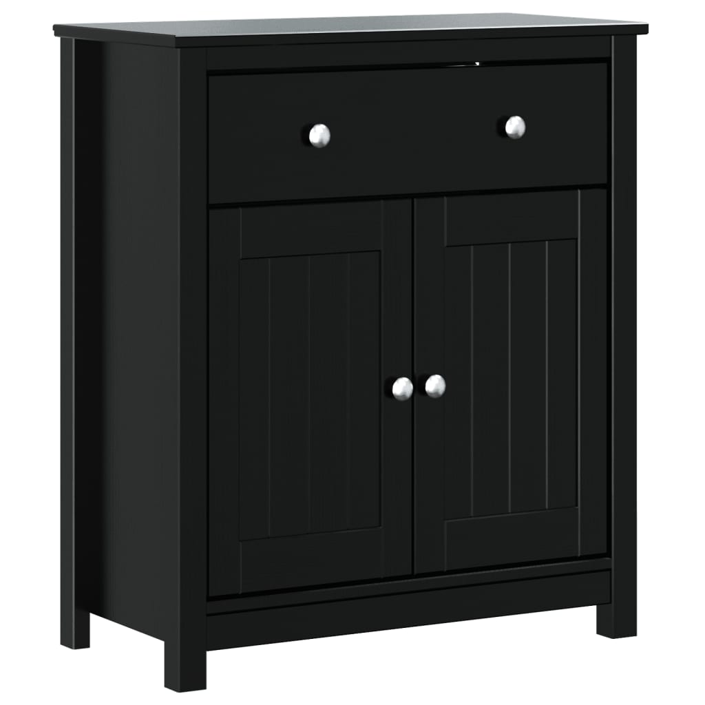 vidaXL Bathroom Cabinet BERG Black 69.5x34x80 cm Solid Wood Pine