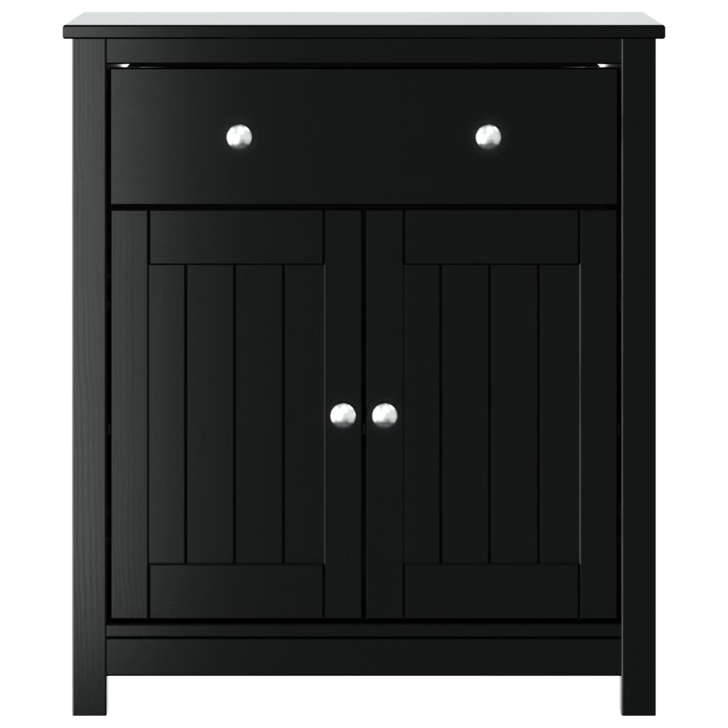 vidaXL Bathroom Cabinet BERG Black 69.5x34x80 cm Solid Wood Pine