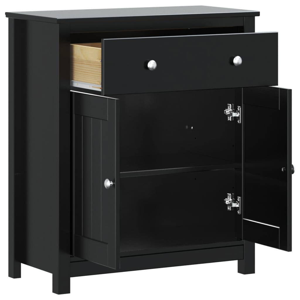 Bathroom Cabinet "BERG" Black 69,5x34x80 cm Solid Wood Pine