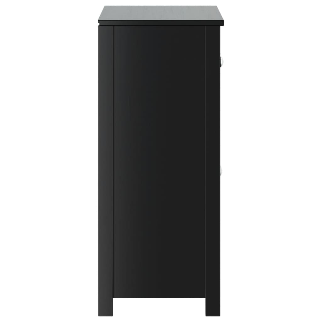 vidaXL Bathroom Cabinet BERG Black 69.5x34x80 cm Solid Wood Pine