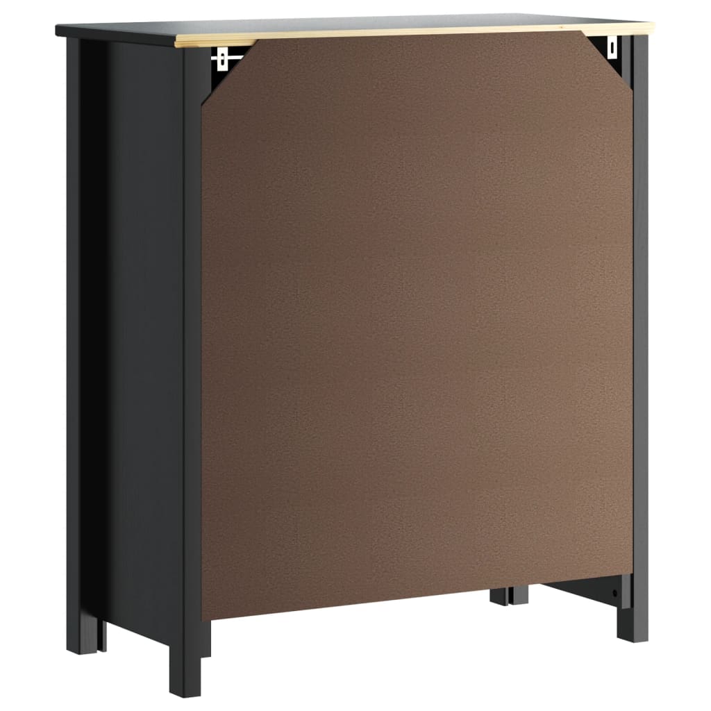 Bathroom Cabinet "BERG" Black 69,5x34x80 cm Solid Wood Pine