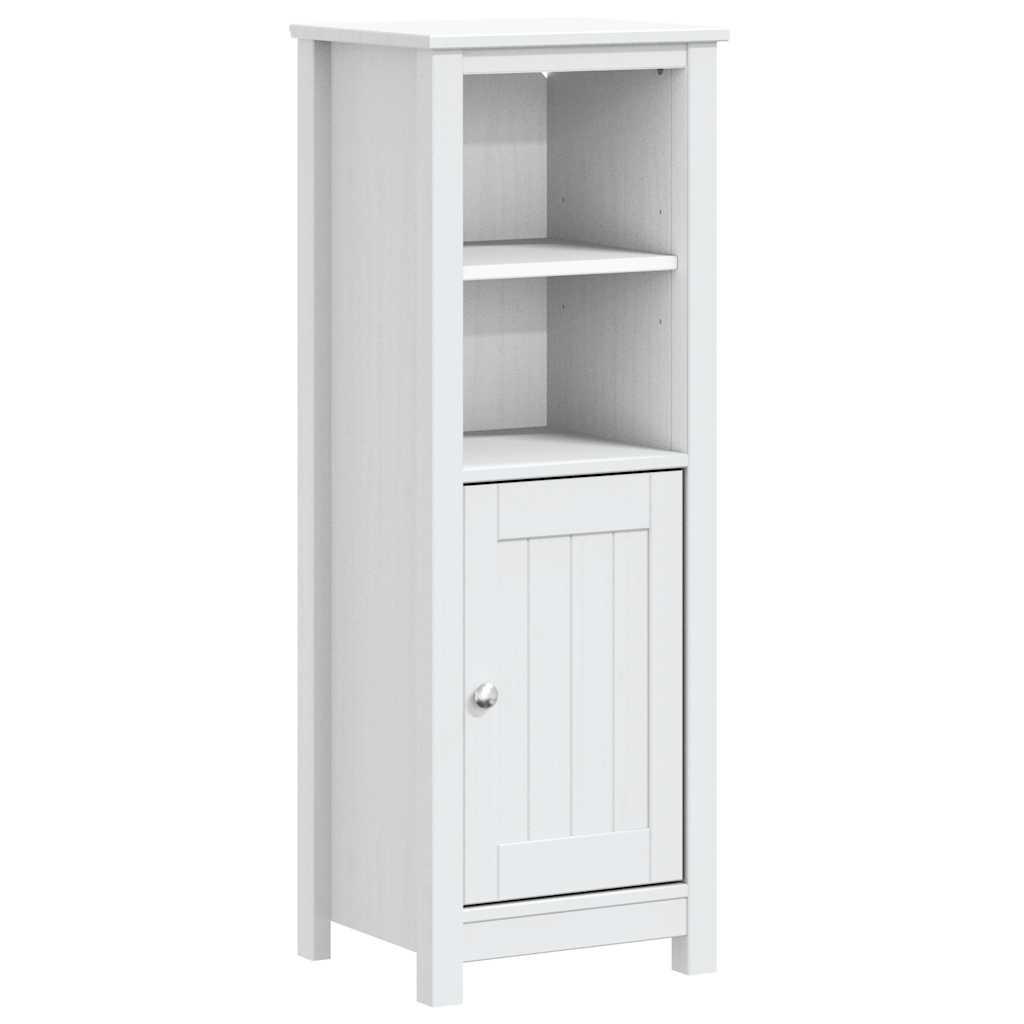 Bathroom Cabinet "BERG" White 40x34x110 cm Solid Wood Pine