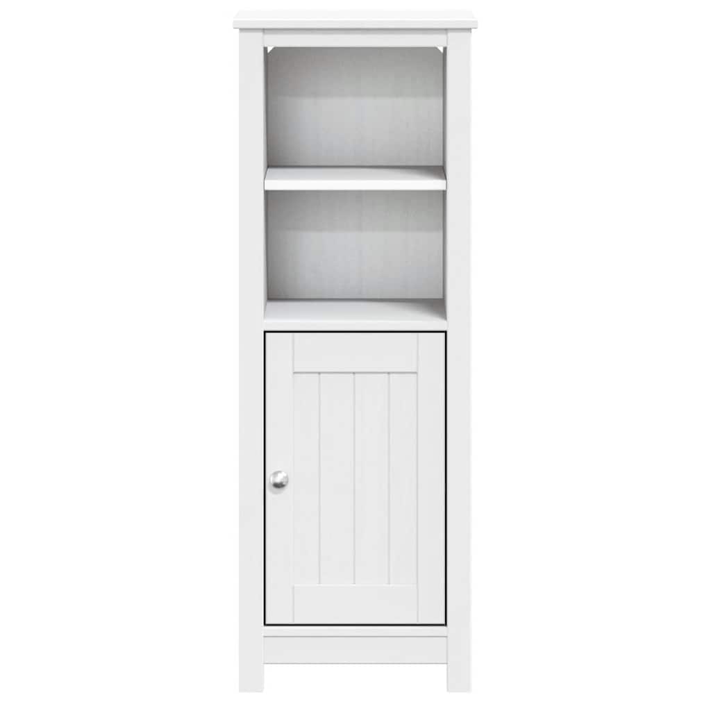 Bathroom Cabinet "BERG" White 40x34x110 cm Solid Wood Pine