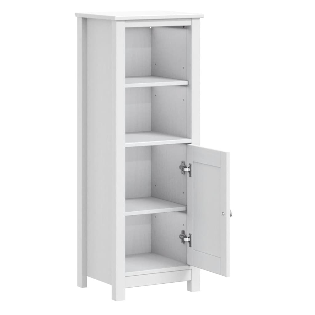 Bathroom Cabinet "BERG" White 40x34x110 cm Solid Wood Pine