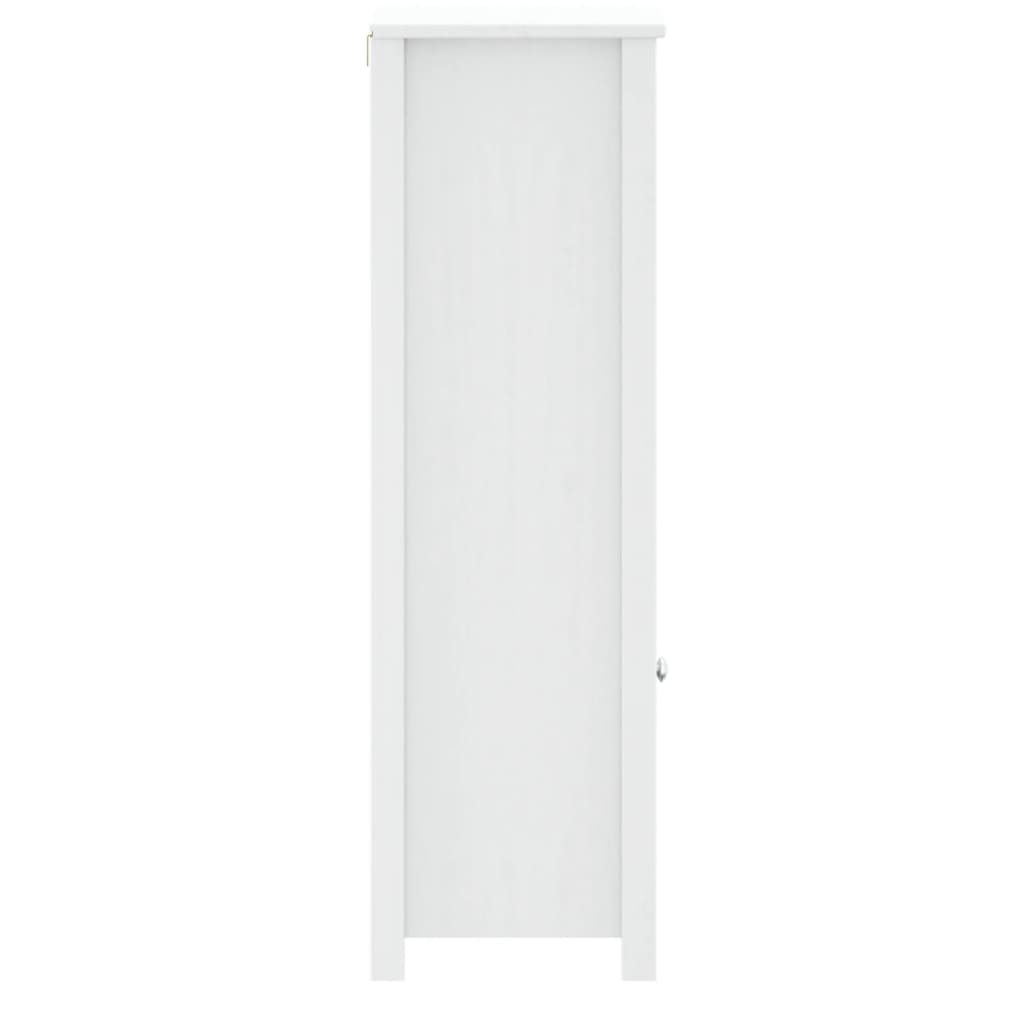 vidaXL Bathroom Cabinet BERG White 40x34x110 cm Solid Wood Pine