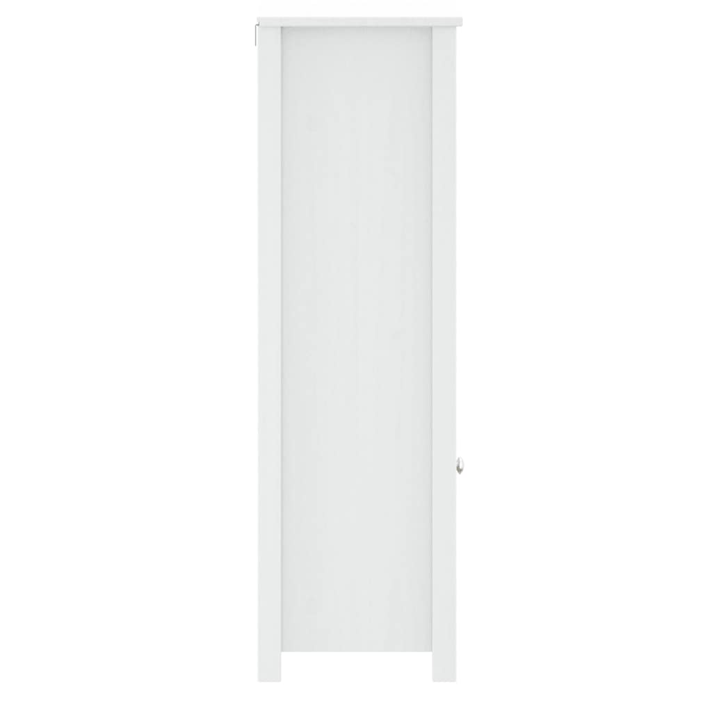Bathroom Cabinet "BERG" White 40x34x110 cm Solid Wood Pine
