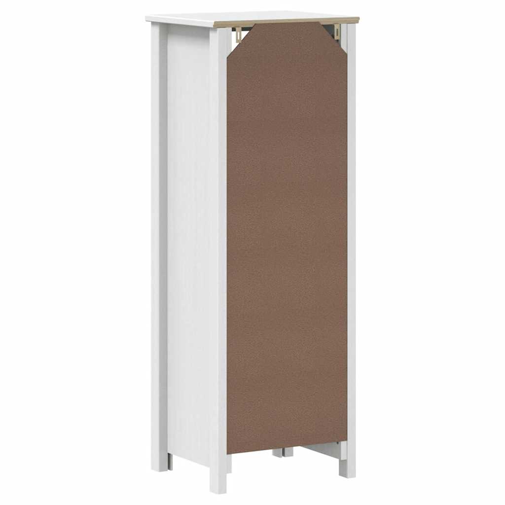 Bathroom Cabinet "BERG" White 40x34x110 cm Solid Wood Pine