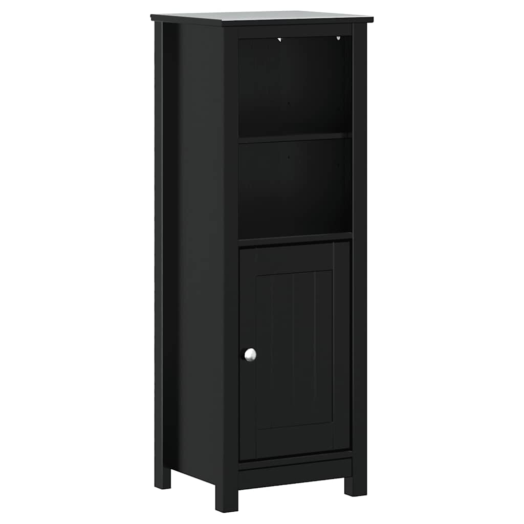 Bathroom Cabinet "BERG" Black 40x34x110 cm Solid Wood Pine