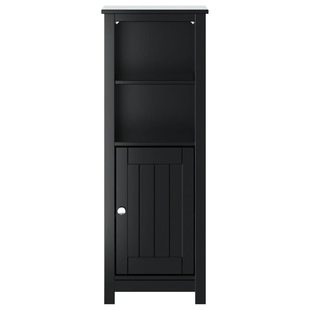 vidaXL Bathroom Cabinet BERG Black 40x34x110 cm Solid Wood Pine