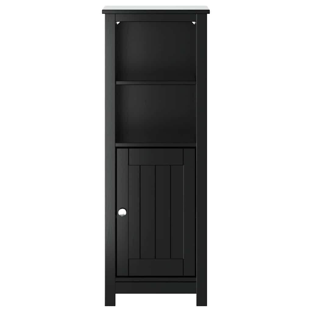 Bathroom Cabinet "BERG" Black 40x34x110 cm Solid Wood Pine