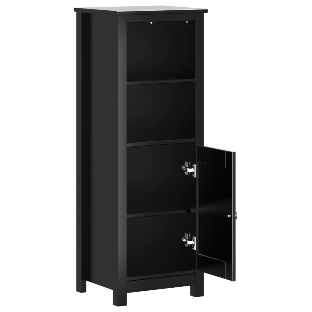 vidaXL Bathroom Cabinet BERG Black 40x34x110 cm Solid Wood Pine