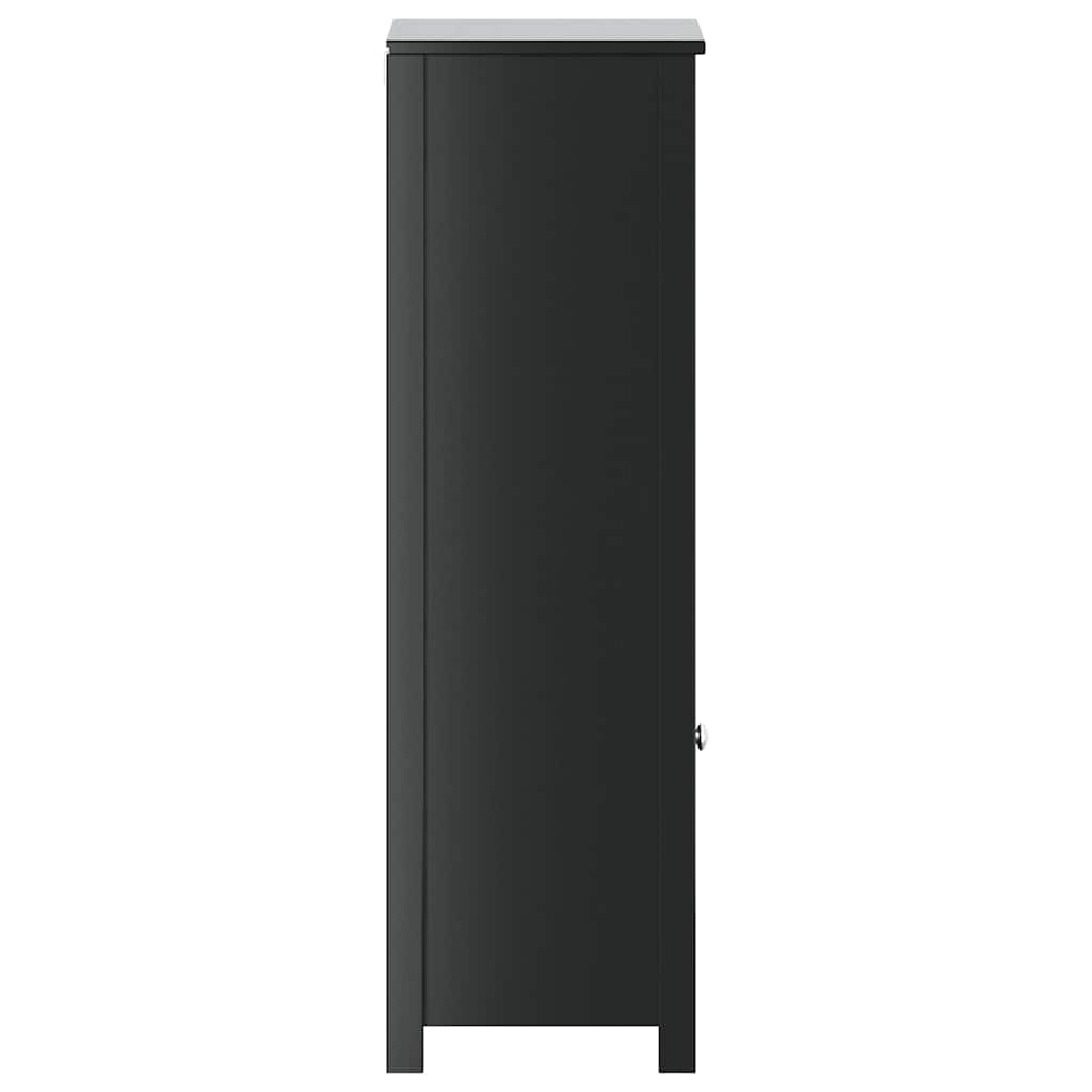 Bathroom Cabinet "BERG" Black 40x34x110 cm Solid Wood Pine
