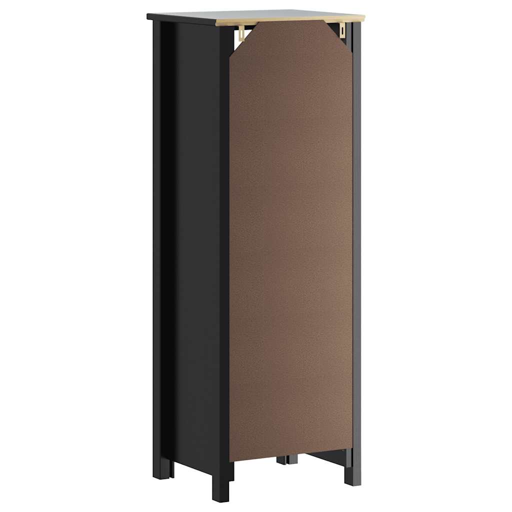 Bathroom Cabinet "BERG" Black 40x34x110 cm Solid Wood Pine