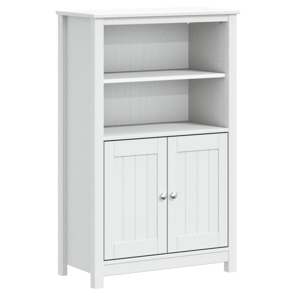 Bathroom Cabinet "BERG" White 69,5x34x110 cm Solid Wood Pine
