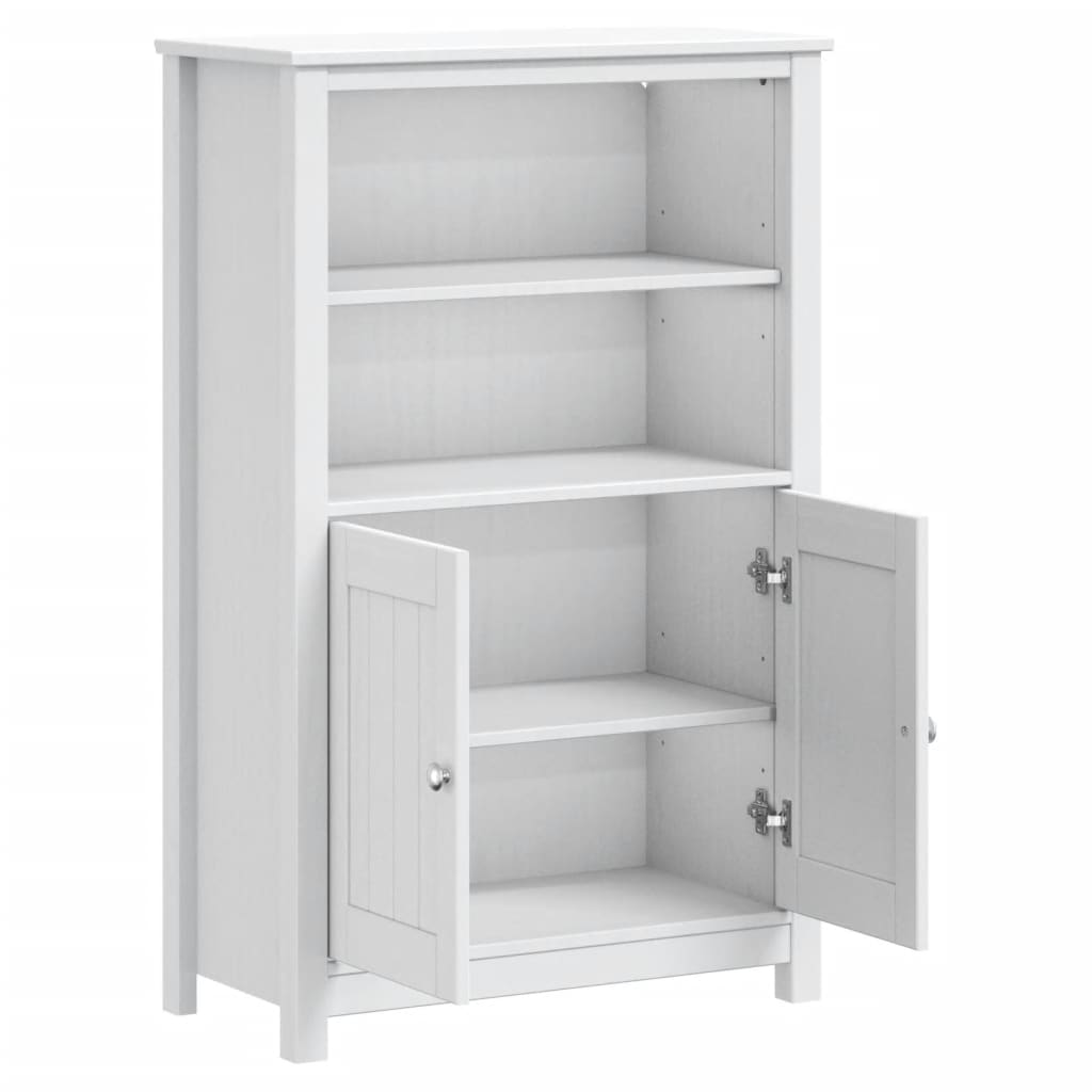 Bathroom Cabinet "BERG" White 69,5x34x110 cm Solid Wood Pine