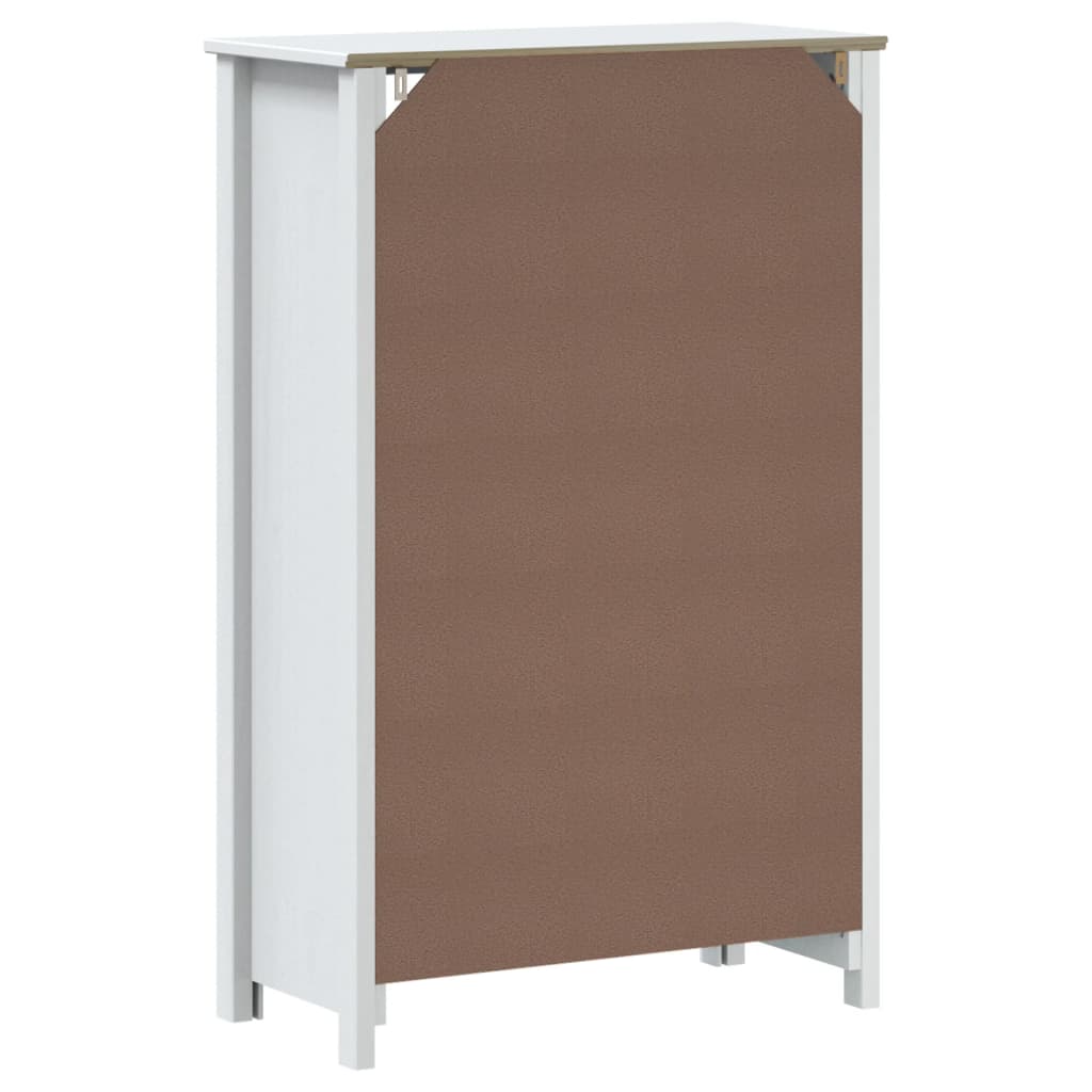 Bathroom Cabinet "BERG" White 69,5x34x110 cm Solid Wood Pine