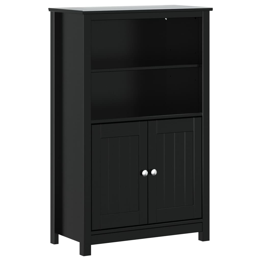 Bathroom Cabinet "BERG" Black 69,5x34x110 cm Solid Wood Pine