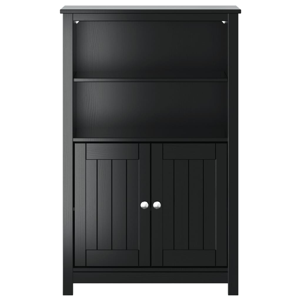 Bathroom Cabinet "BERG" Black 69,5x34x110 cm Solid Wood Pine