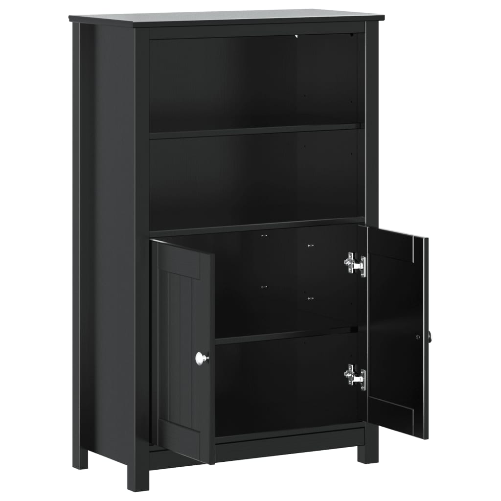 Bathroom Cabinet "BERG" Black 69,5x34x110 cm Solid Wood Pine