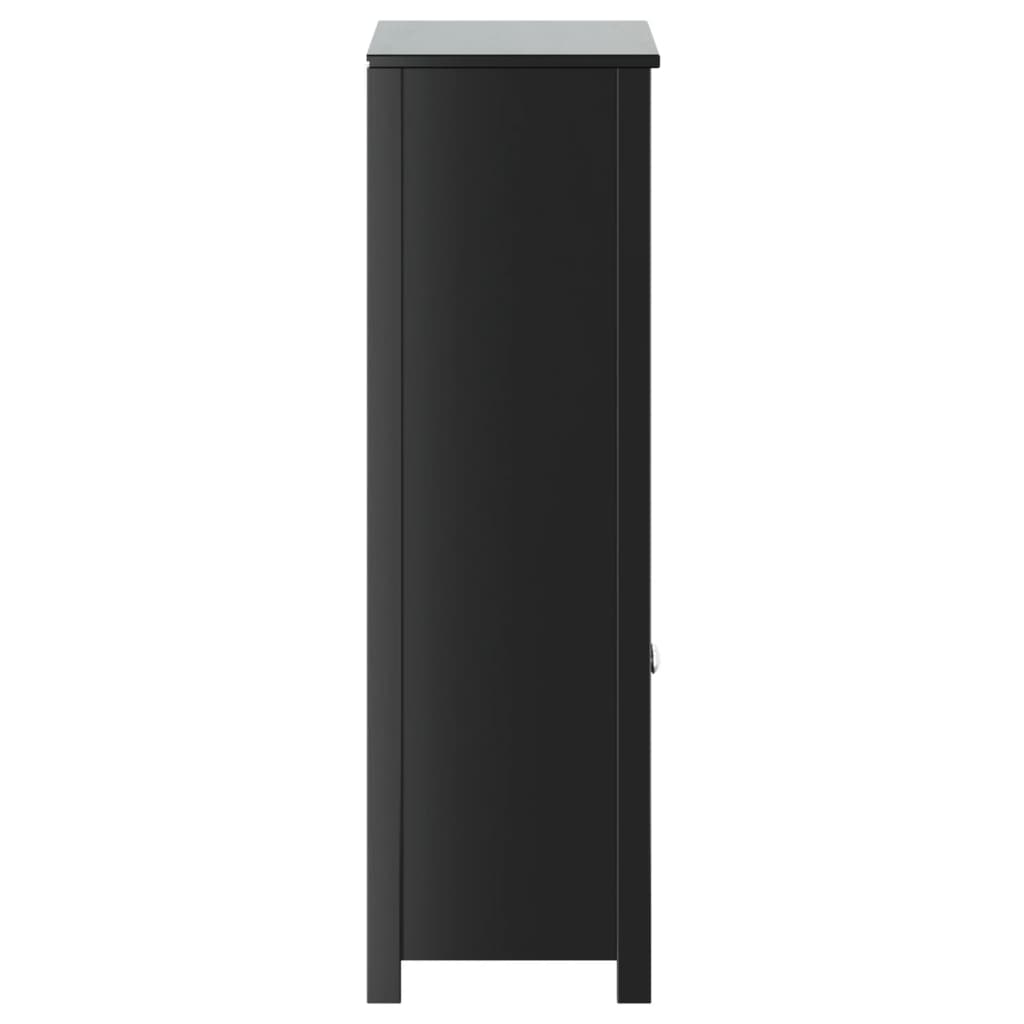 Bathroom Cabinet "BERG" Black 69,5x34x110 cm Solid Wood Pine