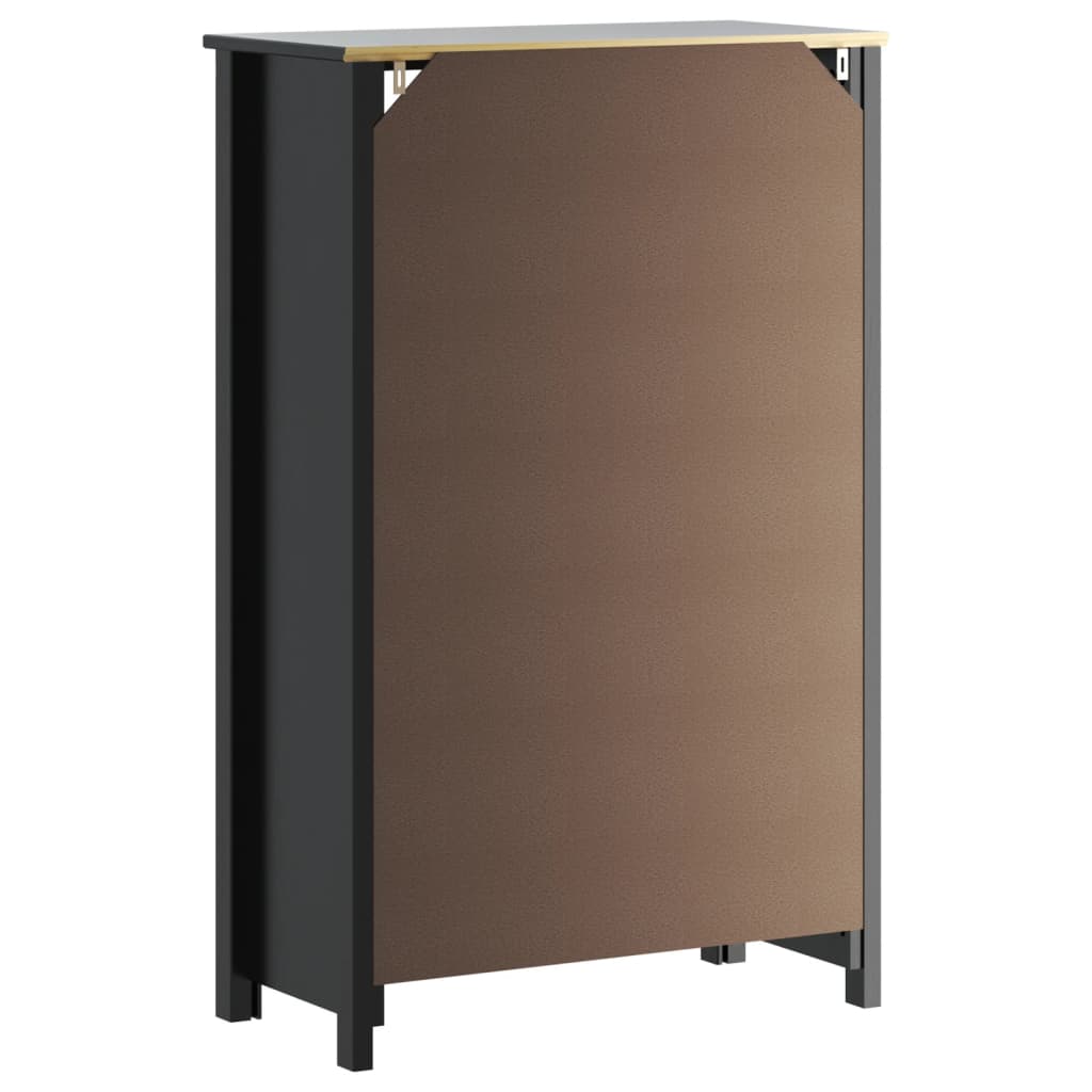 Bathroom Cabinet "BERG" Black 69,5x34x110 cm Solid Wood Pine