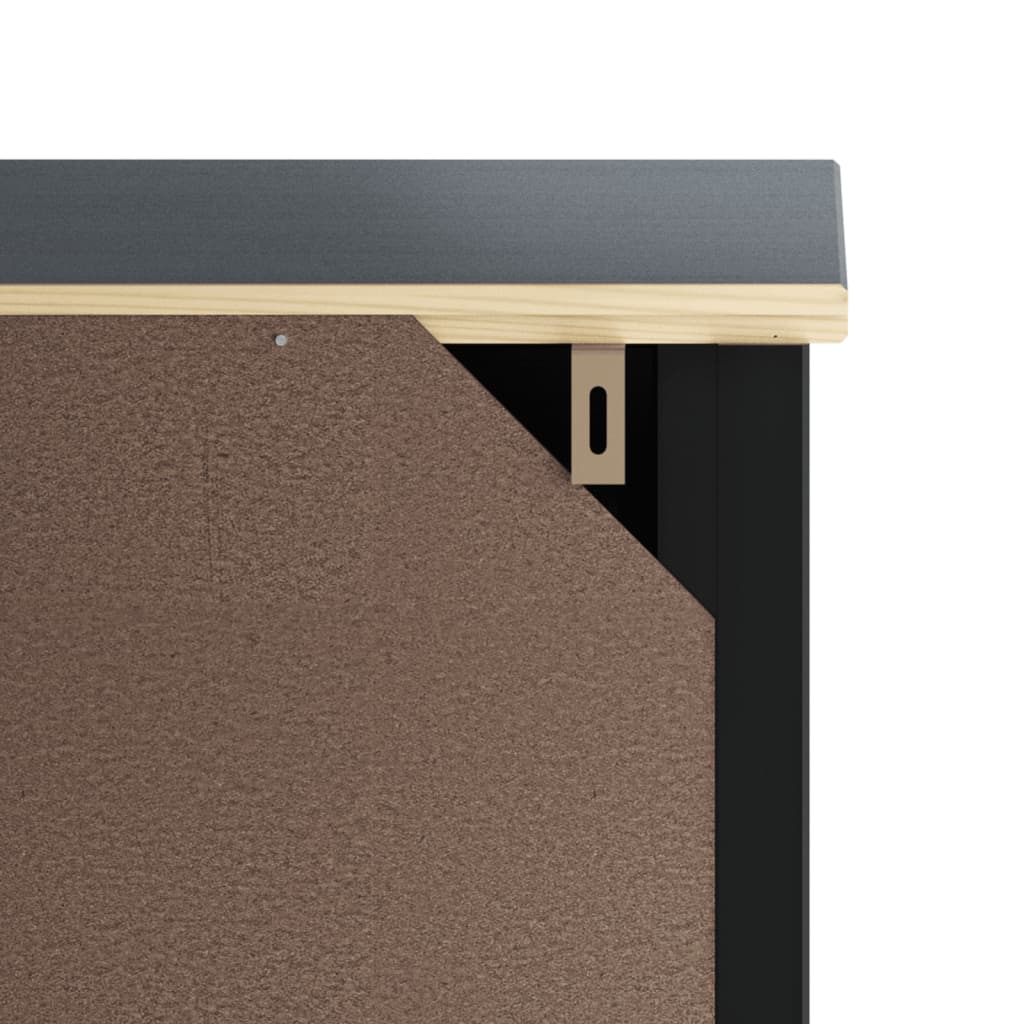 Bathroom Cabinet "BERG" Black 69,5x34x110 cm Solid Wood Pine