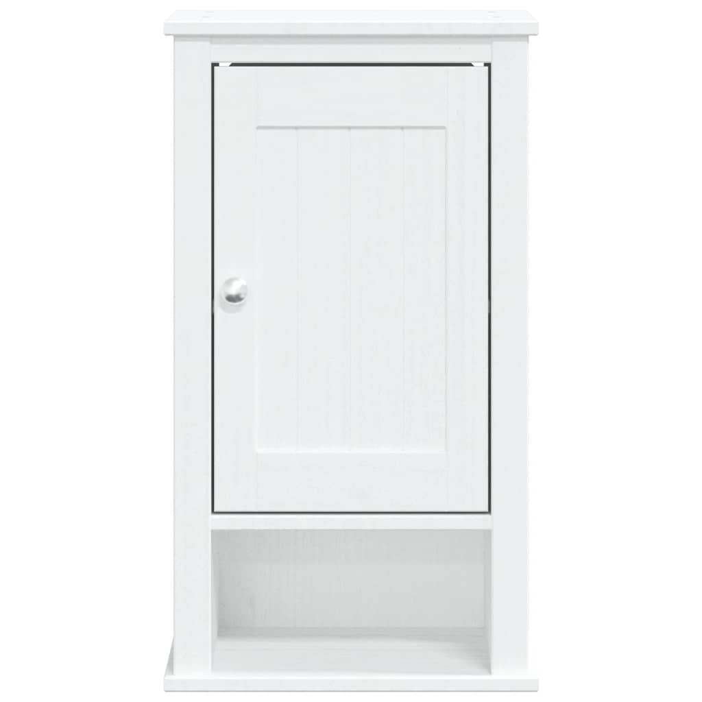 Bathroom Wall Cabinet "BERG" White 40x27x71,5 cm Solid Wood Pine