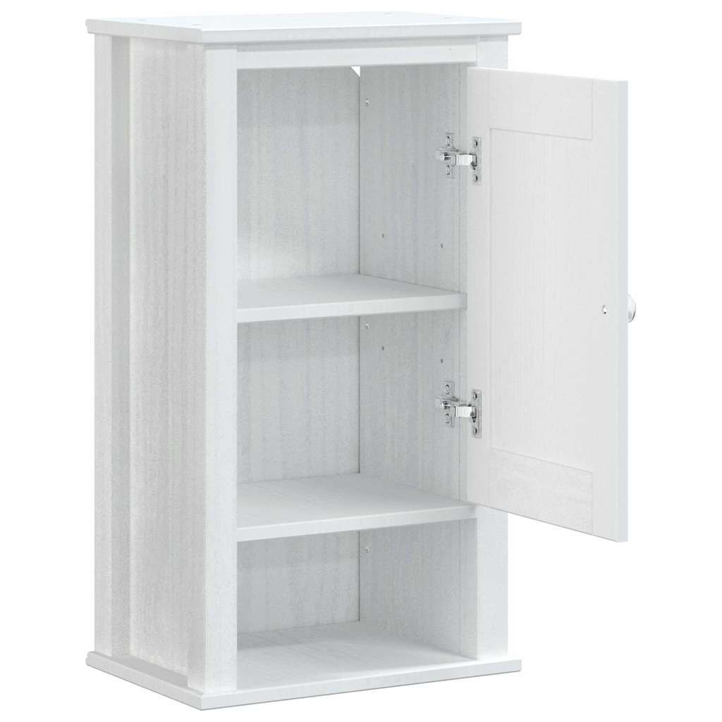 Bathroom Wall Cabinet "BERG" White 40x27x71,5 cm Solid Wood Pine