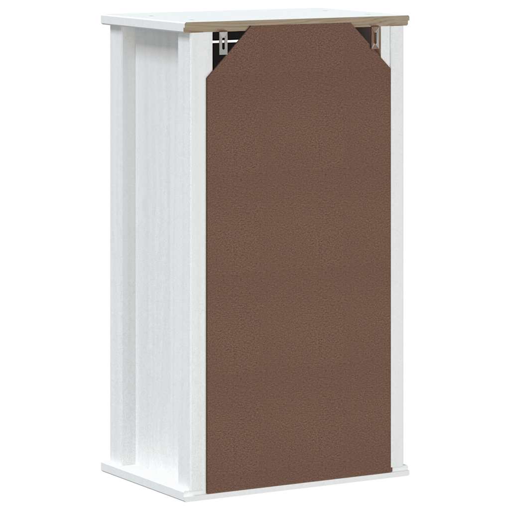 Bathroom Wall Cabinet BERG White 40x27x71.5 cm Solid Wood Pine