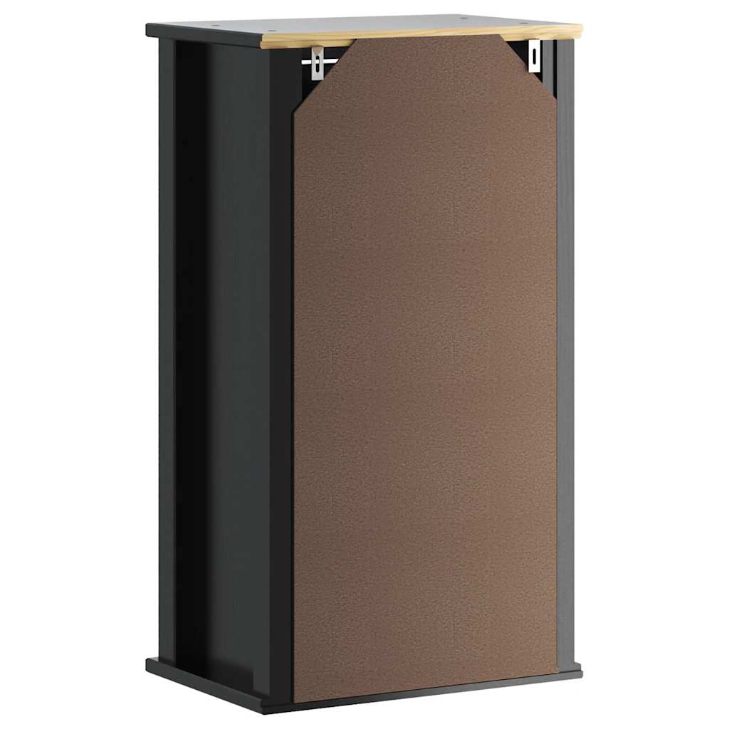 Bathroom Wall Cabinet "BERG" Black 40x27x71,5 cm Solid Wood Pine