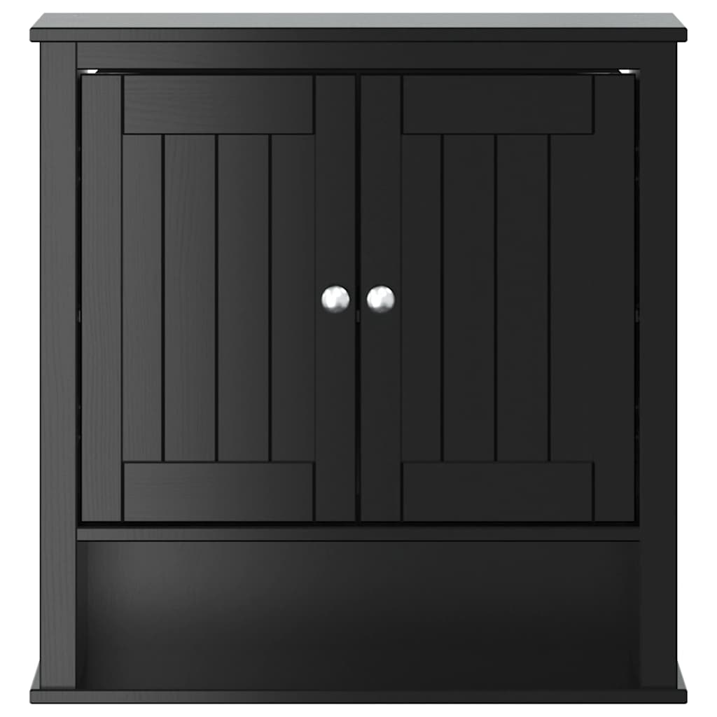 Bathroom Wall Cabinet "BERG" Black 69,5x27x71,5 cm Solid Wood