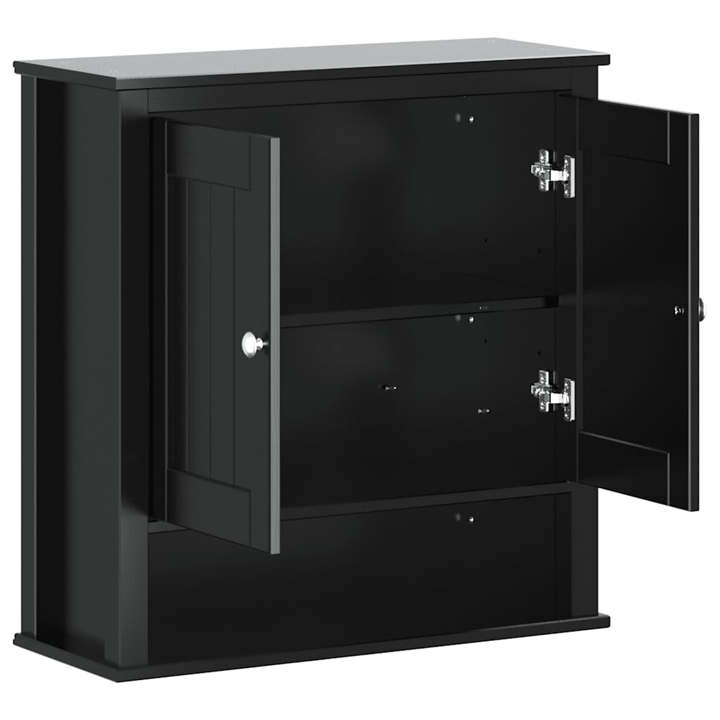 Bathroom Wall Cabinet "BERG" Black 69,5x27x71,5 cm Solid Wood
