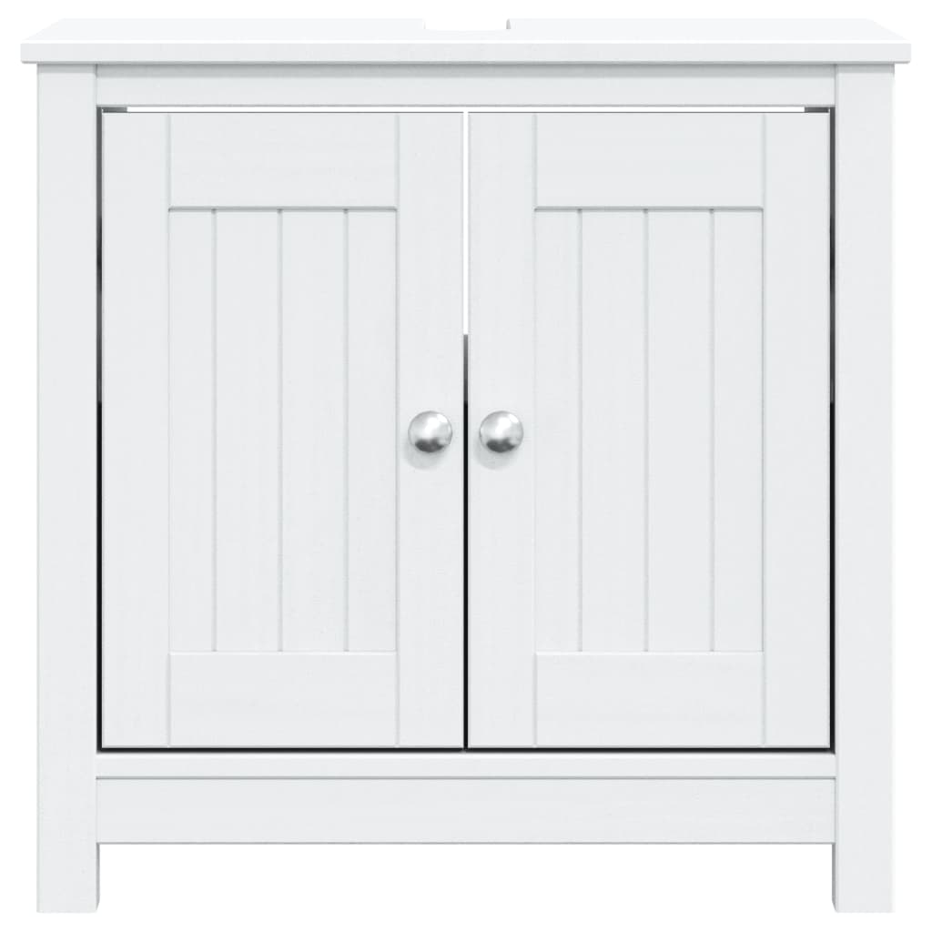 Bathroom Sink Cabinet "BERG" White 60x34x59 cm Solid Wood Pine